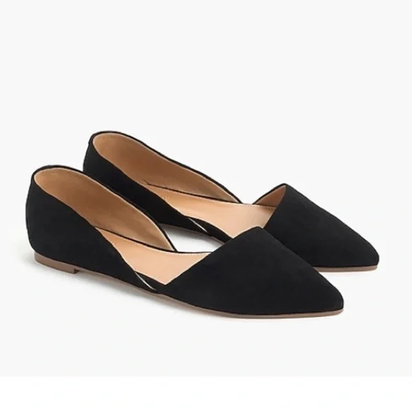 JCREW ZOE D’ORSAY suede leather flats loafers black size 7.5 - Picture 3 of 10